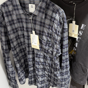 [2] 폴리테루 컨트리 체크 셔츠 워시드 네이비 페인티드 제 페니즈 페브릭