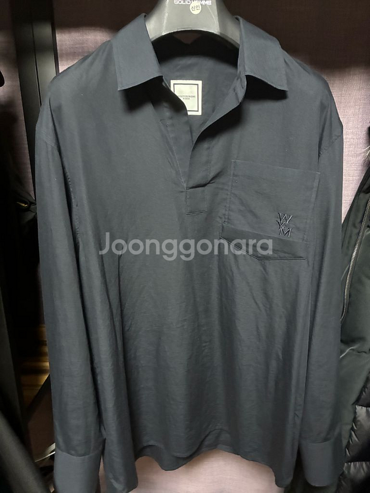 우영미 백로고 티셔츠형 셔츠 48 네이비--0