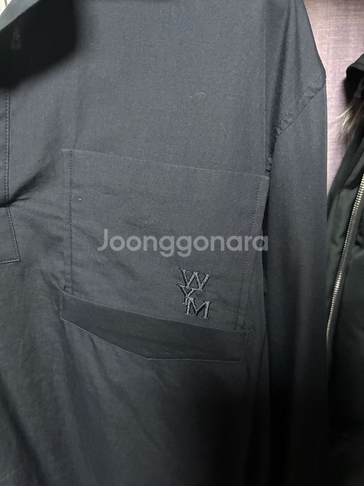 우영미 백로고 티셔츠형 셔츠 48 네이비--3