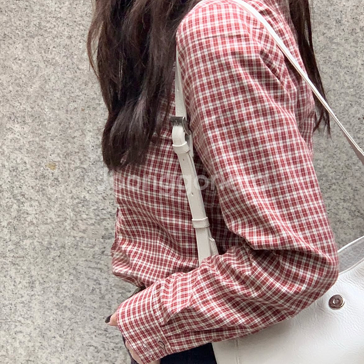 마그넷 체크 슬림 셔츠 (레드) / 샵마그넷--2