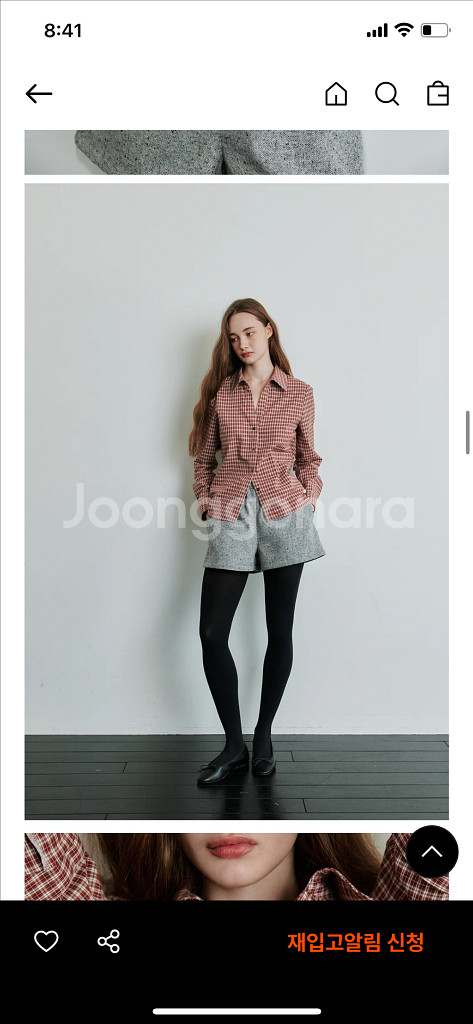 마그넷 체크 슬림 셔츠 (레드) / 샵마그넷--3