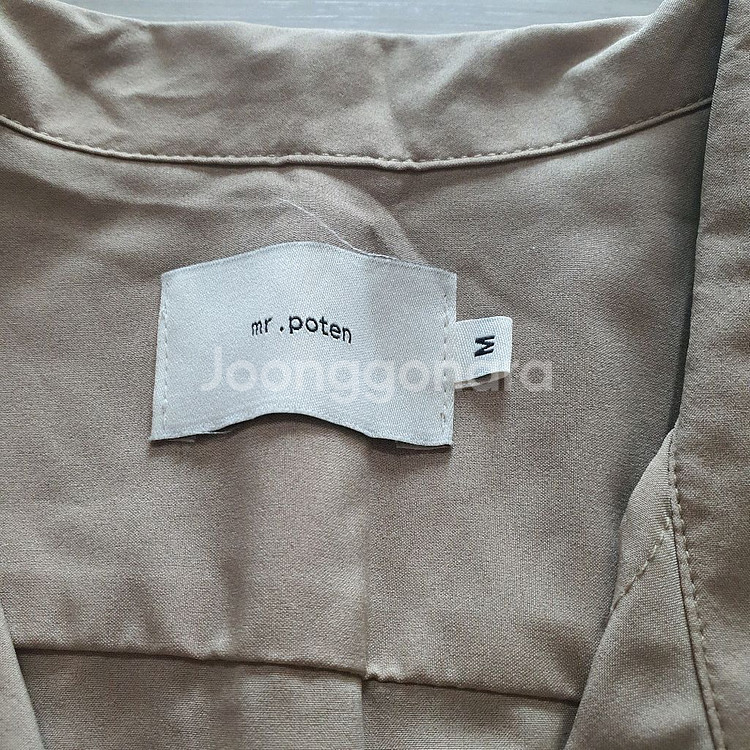 셔츠 M 오픈 카라 카키 브라운 블라우스 남방 긴팔 차르르 부드러운--2