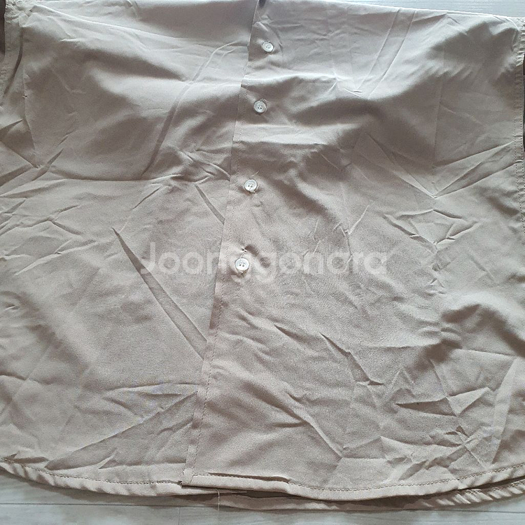 셔츠 M 오픈 카라 카키 브라운 블라우스 남방 긴팔 차르르 부드러운--3