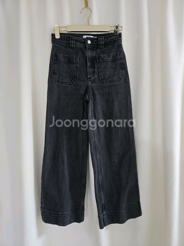 앤아더스토리즈 블랙 와이드 데님 팬츠--0