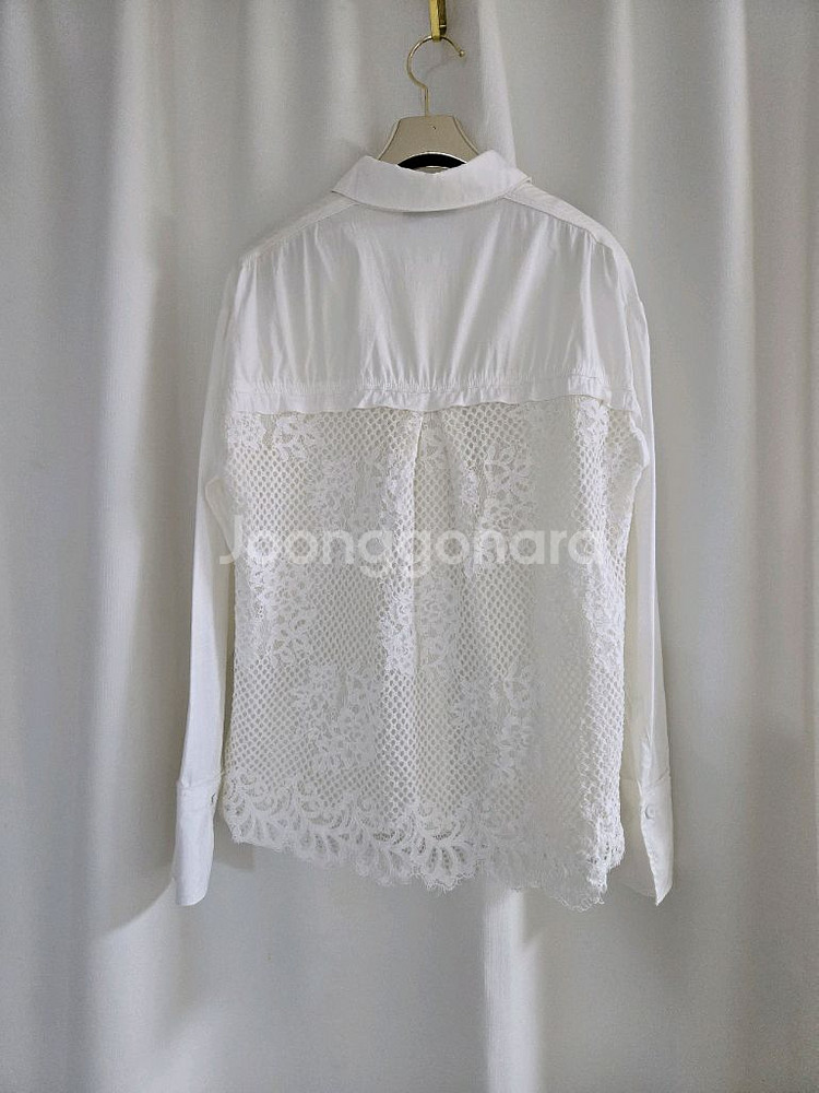 오브제 레이스 화이트 블라우스--1