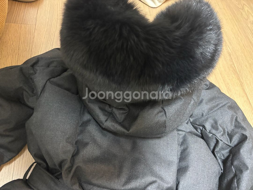 미착용 코오롱 프리미엄 울 스노우문 90 벨트 롱패딩 안타티카--4