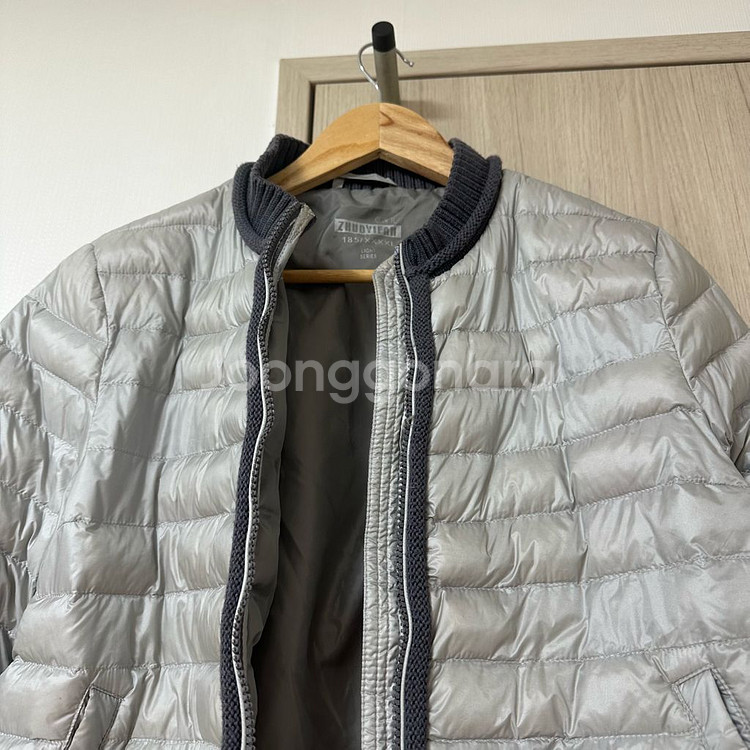 니트배색 오리털 경량패딩 66--1