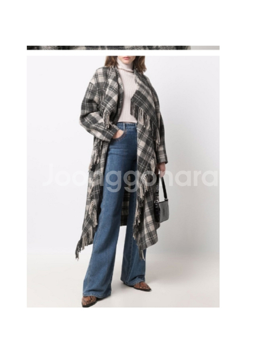 이자벨마랑 에뚜왈 프린지 디테일 머플러 코트 36 사이즈 새상품 정품--0