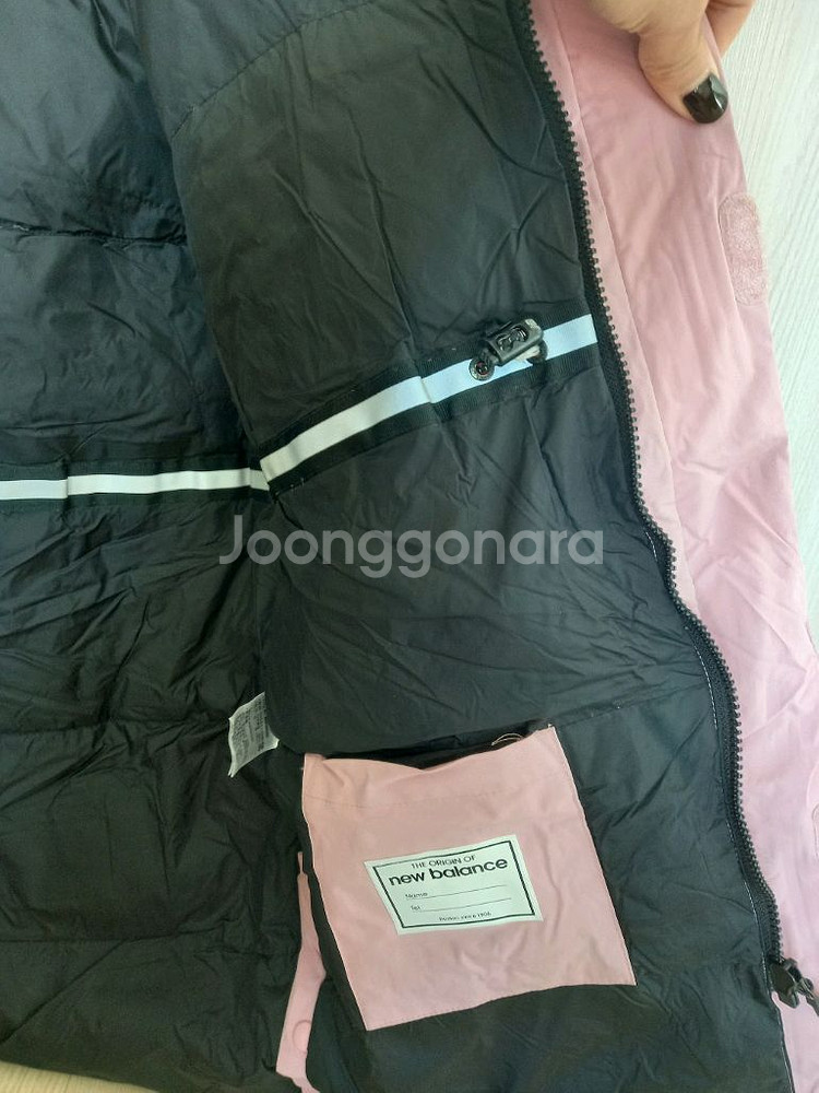 뉴발란스 핑크색 구스다운 롱패딩 155사이즈--3