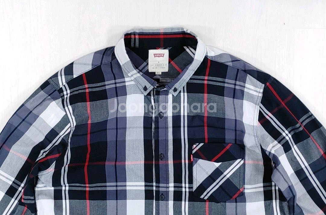 리바이스 버튼다운 체크셔츠 XL--10