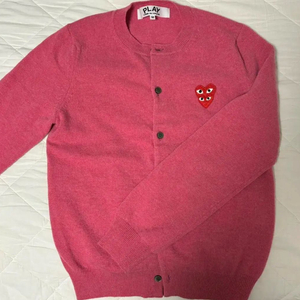 꼼데가르송 더블하트와펜 핑크 가디건 여성용