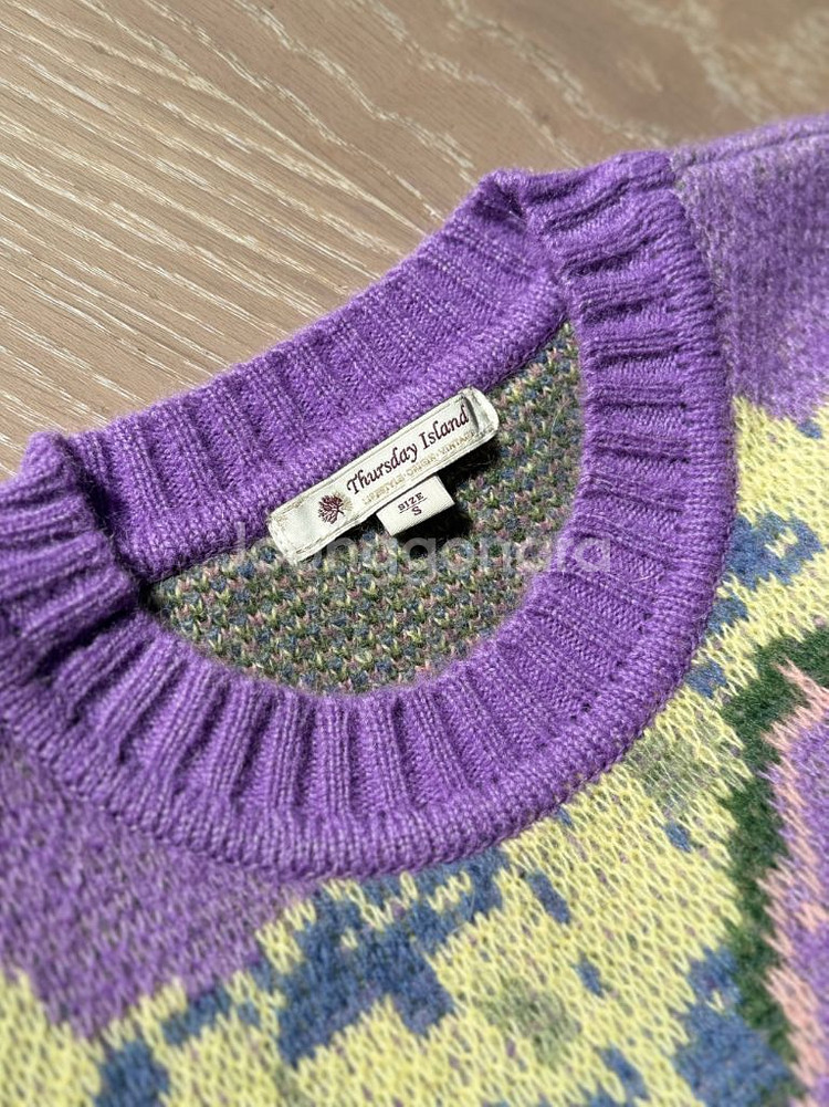 새상품)공효진 써스데이아일랜드 토드셀비 콜라보 연보라 니트 s--3