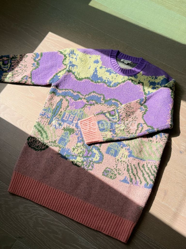 새상품)공효진 써스데이아일랜드 토드셀비 콜라보 연보라 니트 s--2