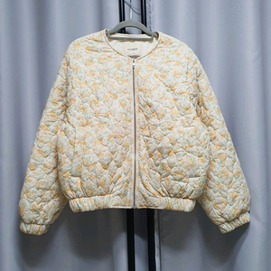 플라워 퀼팅 누빔 집업 패딩