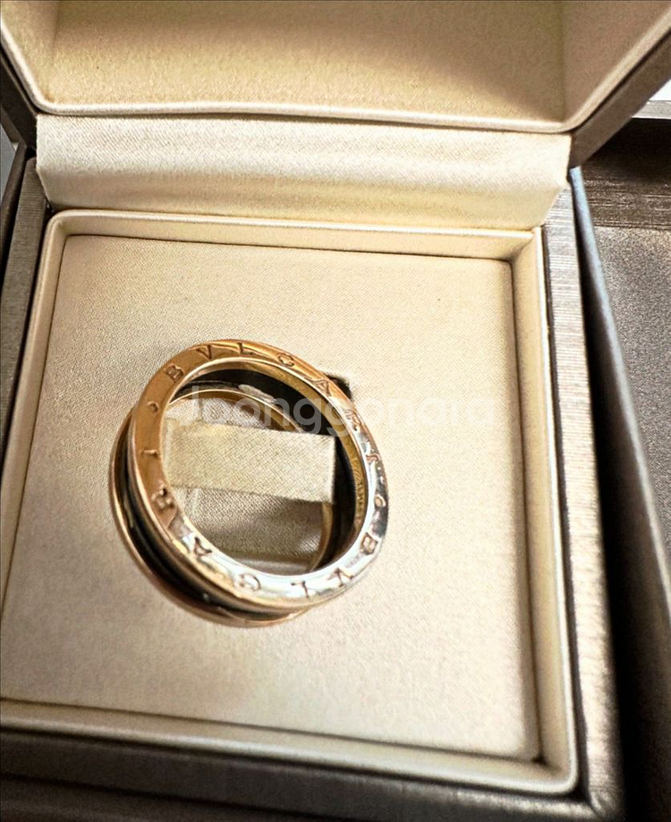 불가리 비제로원 B.zero1 2밴드 링 (핑크골드+블랙 세라믹 / 사이즈 65)--1