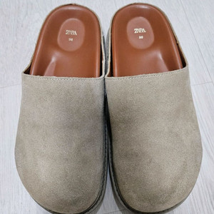 자라 zara 베이지 스웨이드 뮬 슬리퍼 신발 36 235 편의점 반값 택포 22000원