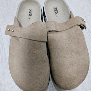 자라 zara 베이지 스웨이드 뮬 슬리퍼 신발 37 240 편의점 반값 택포 22000원