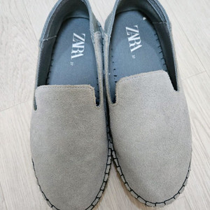 자라 zara 블루 스웨이드 에스파듀 슬립온 단화 플랫슈즈 신발 37 240 편의점 반값 택포 37000원