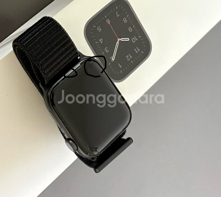 애플워치 SE 44mm 블랙 풀박스 +무선충전 거치대--4