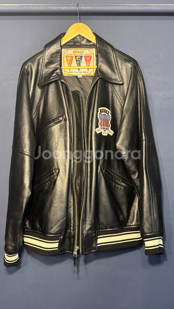 아비렉스 레더 바시티 자켓--1