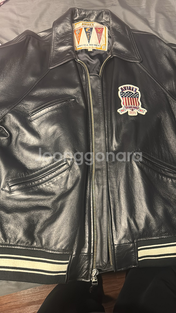 아비렉스 레더 바시티 자켓--2