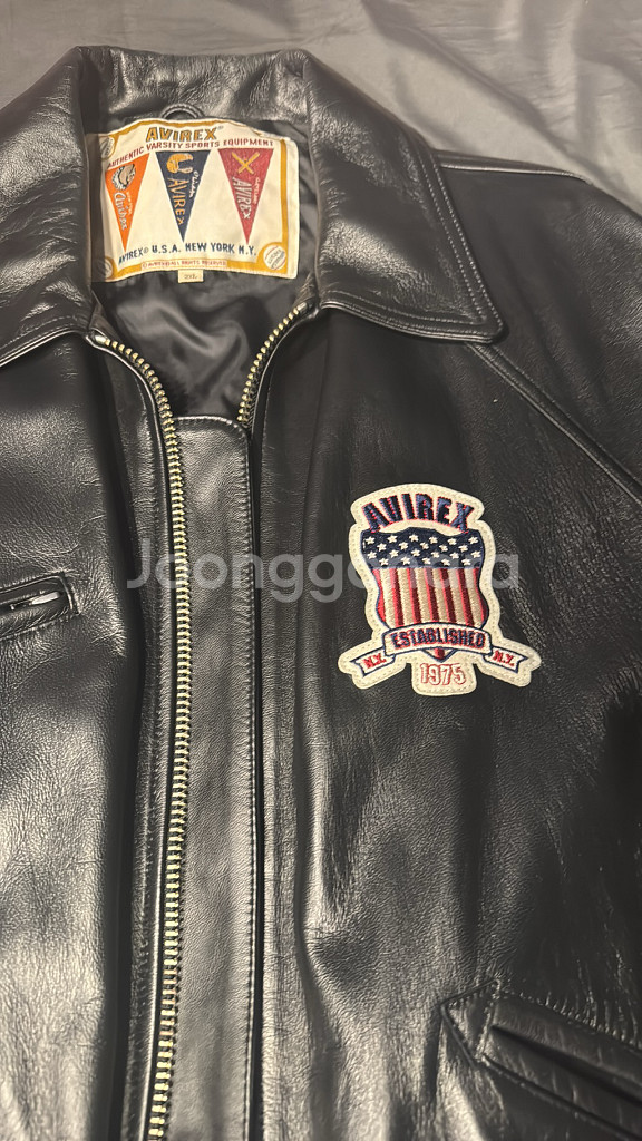 아비렉스 레더 바시티 자켓--3