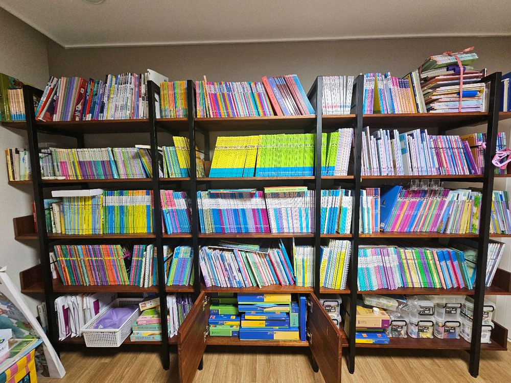 (알바알토)멀바우 원목 전면 책장 세트 (거실서재책장) 이미지