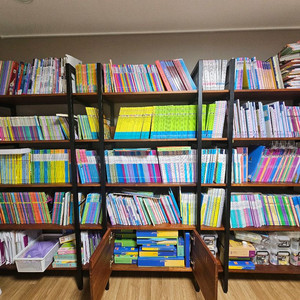 (알바알토)멀바우 원목 전면 책장 세트 (거실서재책장) 이미지