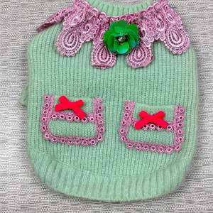 디자인포도그 발렌타인 강아지 니트티 sm