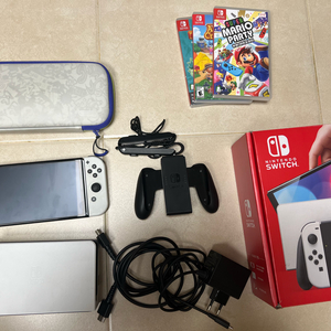 닌텐도 스위치 OLED 화이트 풀박스 + 게임 & 악세서리 세트