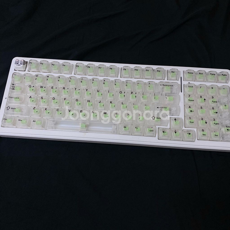 아우라 F99 독거미 키보드 기계식 키보드 투명 키보드 (리퍼축 그린축)--0