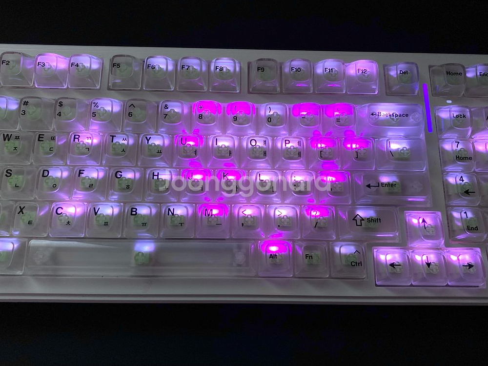 아우라 F99 독거미 키보드 기계식 키보드 투명 키보드 (리퍼축 그린축)--4