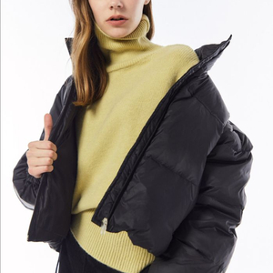 더아이잗 24년 블랙 구스다운 숏패딩 크롭 푸퍼 자켓 점퍼 코트