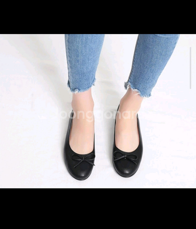 발레리나 리본 플랫 블랙 260--0