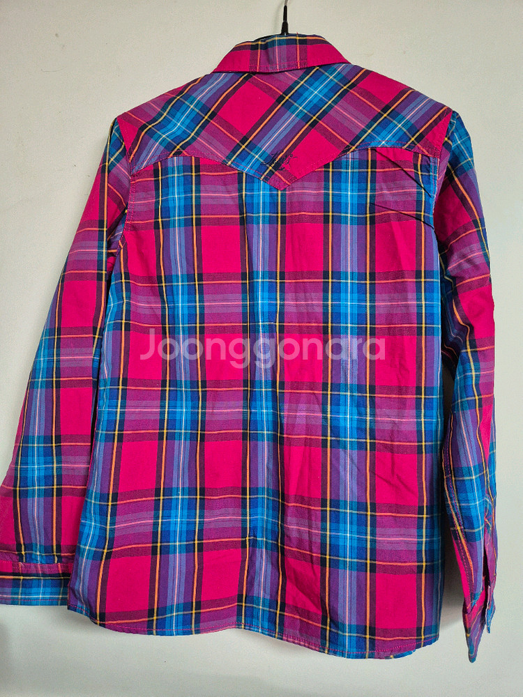 리바이스 체크 셔츠 핑크 블루 새상품--3