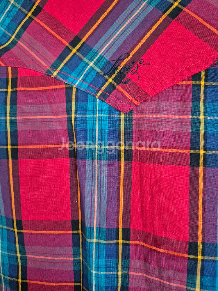 리바이스 체크 셔츠 핑크 블루 새상품--4