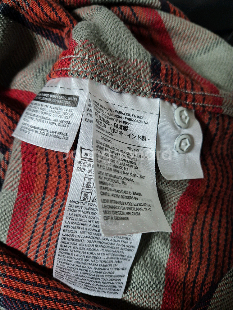 Levis 리바이스 체크 셔츠 L빈티지룩 그런지룩--5