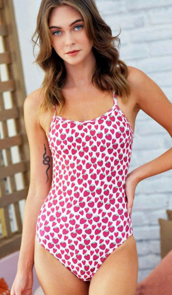 르망고 여자 수영복 스트로베리 크로스X/노말컷 80(s)사이즈 새상품--3