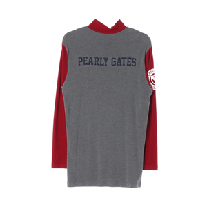 [M]파리게이츠 잭버니 그레이 레드 모크넥 긴팔 티셔츠 골프