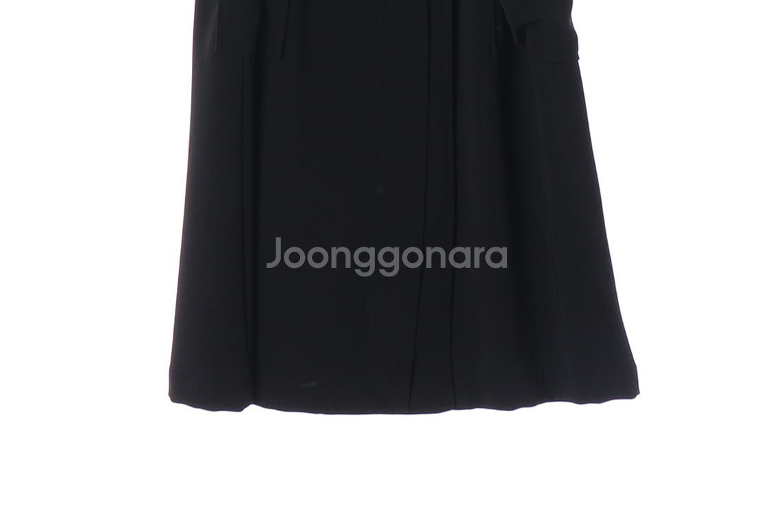 [XS]자라 블랙 반팔 더블버튼 랩 롱 원피스 드레스--3