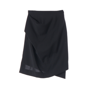 [M]비비안 웨스트우드 블랙 언발 드레이프 울 스커트 치마