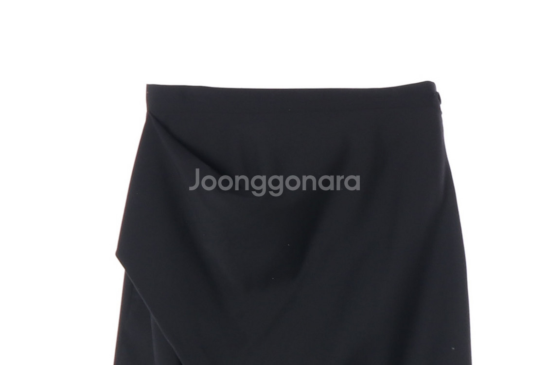 [M]비비안 웨스트우드 블랙 언발 드레이프 울 스커트 치마--1