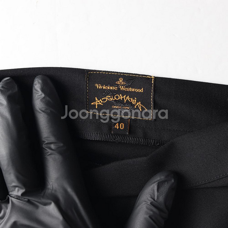 [M]비비안 웨스트우드 블랙 언발 드레이프 울 스커트 치마--5