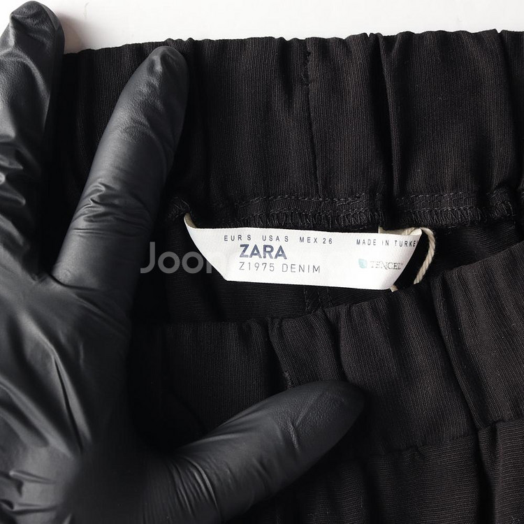 [S]자라 블랙 펄 사이드라인 와이드 조거팬츠 밴딩 바지--5