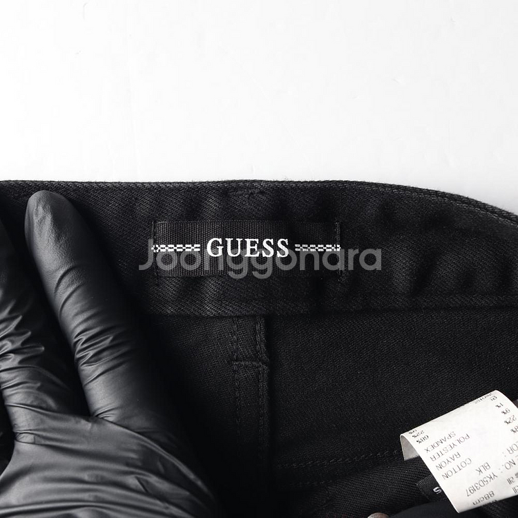 [XS]게스 블랙 플레어진 데님 블랙진 와이드 청바지 팬츠--5