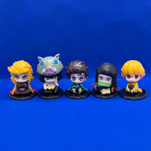 귀멸의 칼날 주인공 탄지로와 네즈코 피규어 5종 세트