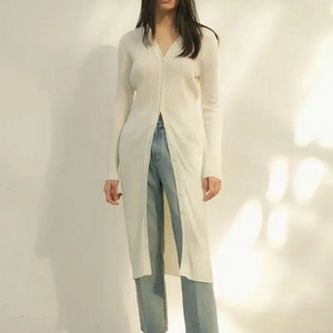 [새상품]레미(Lemme) 슬림핏 니트 롱가디건 아이보리, 베이지