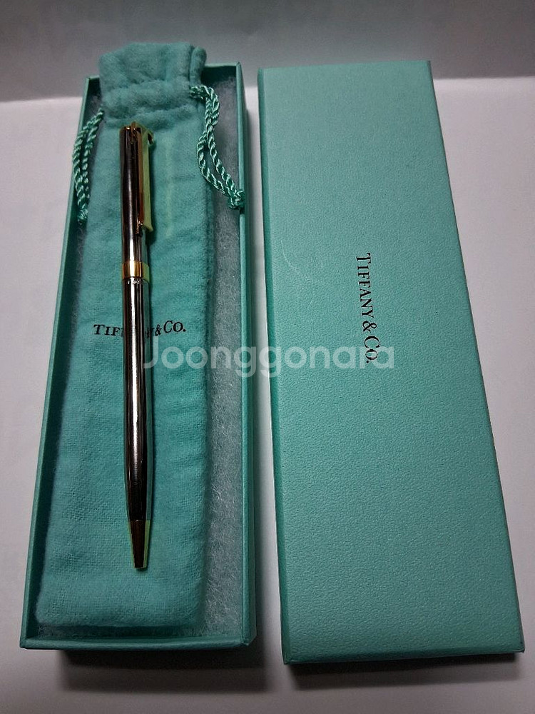 티파니앤코Tiffany&Co볼펜 골드T클립과링 아래GERMANY각인--0