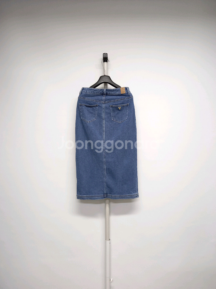 게스 생지 중청 데님 롱 스커트 44--1