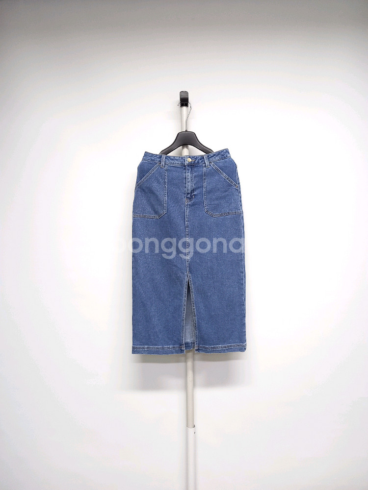 게스 생지 중청 데님 롱 스커트 44--0